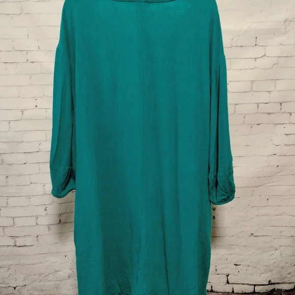 UMGEE SZ MEDIUM TEAL BOHO BEACH HIPPIE VIDE SHIFT DRESS - Picture 4 of 11